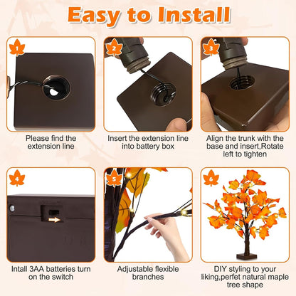 Artificial Fall Lighted Maple Tree